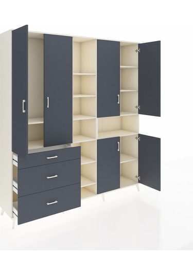Hyperion Dolap 13 Raflı 3 Çekmeceli 6 Kapaklı 220x44x243 Aytaşı-antrasit/antrasit Antrasıt/antrasıt Hyperion Dolap 13 Raflı 3 Çekmeceli 6 Kapaklı 220x44x243 Aytaşı-antrasit/antrasit Antrasıt/antrasıt