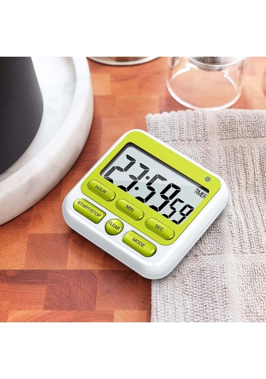 Geeroyoo Pratik Mutfak Kronometresi - Büyük Ekranlı, Ayarlanabilir Alarmlı Manyetik Dijital Zamanlayıcı