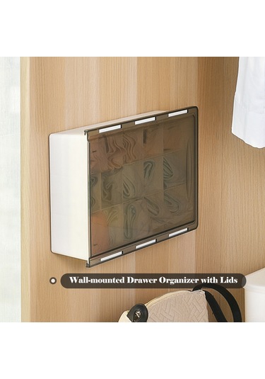 Springsun Pratik 15 Gözlü Yapışkanlı Gizli Çekmece - Çorap Ve İç Çamaşırı Düzenleyici Şeffaf