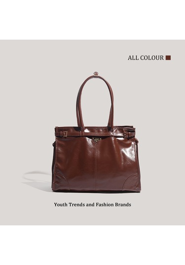 Charhp&kejnt Büyük Kapasiteli Tote Koltuk Altı Çantası Şık Tek Omuz Çantası İşe Gidip Gelme Çantası Kahverengi