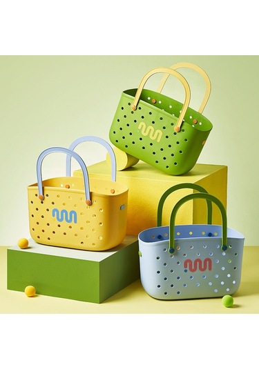 Sones Dopamin Taşınabilir Banyo Depolama Sepeti Ev Tipi Boşaltılabilir Sebze Sepeti, Renk: Yeşil Diğer