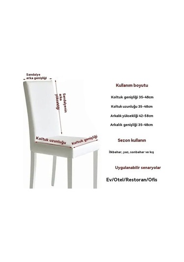 Flybuy Tek Streç Siyah Siyah Seti Sandalye Sandalye Px Parça Örtüsü Örtüsü Noel Masa Masa Kılıfı Kapak Emici Dekorasyon Bosphorusboutique Aw Siyah