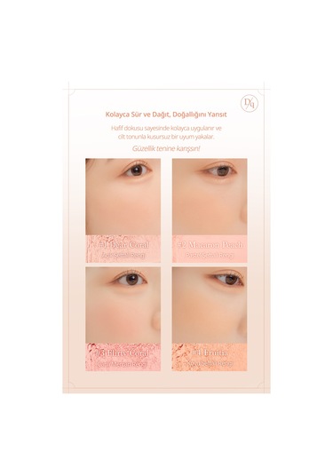 Dasique Karıştırılabilir Renk Tonlarına Sahip 4lü Allık Blending Mood Cheek 03 Peach Blending 03 Peach Blending
