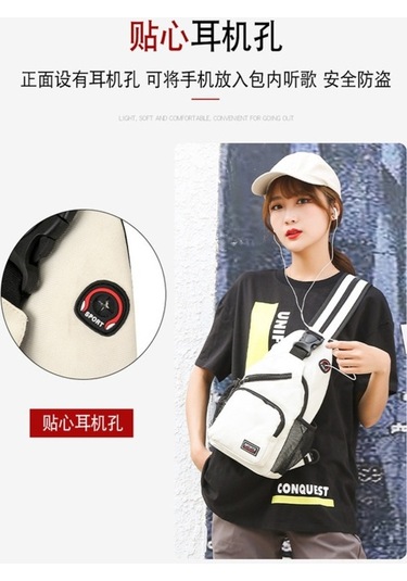 Dancemonkey Yeni Kadın Su Geçirmez Göğüs Çantası, Oxford Postacı Çantası, Günlük Çanta Siyah Çok Renkli Çok Renkli