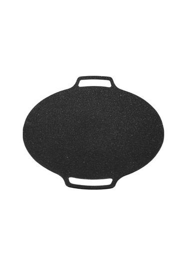Ulzyvf Döküm Demir Tencere Tavası Siyah 35cm İndüksiyonlu Pişirme Alev Desenli Siyah