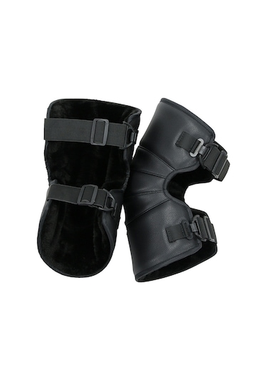 Sones 1 Çift Bacaklar Koruyucu Kalınlaşma Rüzgar Soğuk Geçirmez Isınma Motosiklet Kneepad Diz Pedleri Siyah