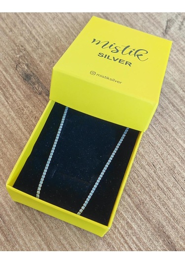 1,5 Mm Turkuaz Taşlı Gümüş Suyolu Halhal Gümüş