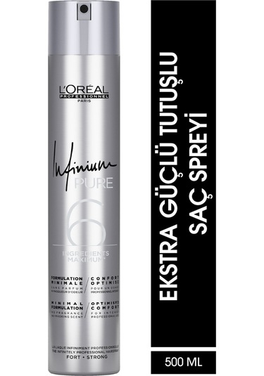 L'Oréal Professionnel İnfinium Pure Ekstra Güçlü Tutuş Saç Spreyi 500 ML