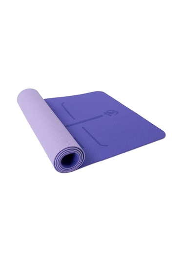 Ranyeek Tpe Yoga Matı Antipatlama Konum Çizgili 183x61x0.6cm Çift Renk Menekşe+sarhoş Çevre Dostu Koku Siz Yoga Egzersiz Matı Mor