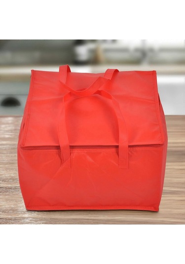 Katlanabilir Büyük Soğutucu Çanta Taşınabilir Gıda Kek Yalıtımlı Çanta Alüminyum Folyo Termal Kutu Su Geçirmez Buz Paketi Öğle Yemeği Kutusu Teslimat Çantası Kırmızı Çok Renkli