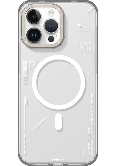 İphone 16 Pro Max Uyumlu Kılıf Magsafe Şarj Özellikli Çıkarılabilir Arka Yüzeyli Youngkit Mecha Gold