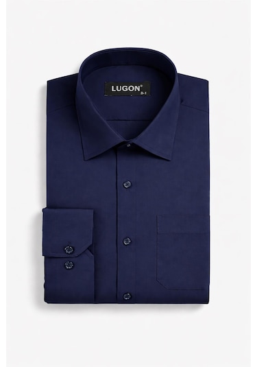 Classics Men Lugon Uzun Kol Klasik Erkek Gömlek 7548 Lacivert