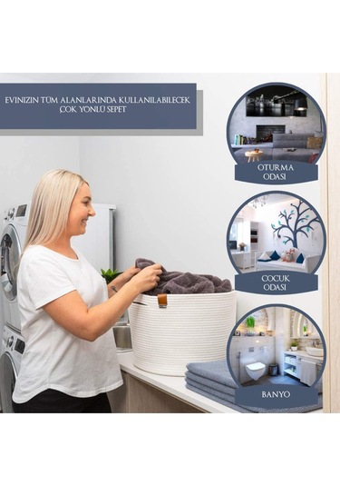 Camatschua Büyük Boy Sepet Beyaz