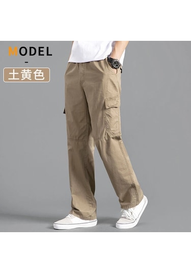Gqxaon Erkek Kargo Pantolon - Pamuk Siyah İş Pantolonu - Rahat Yaz Tırmanma Joggers Mavi