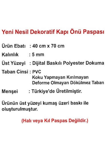 Anahtar Desenli Kauçuk Kapı Önü Paspası 40x70 Cm