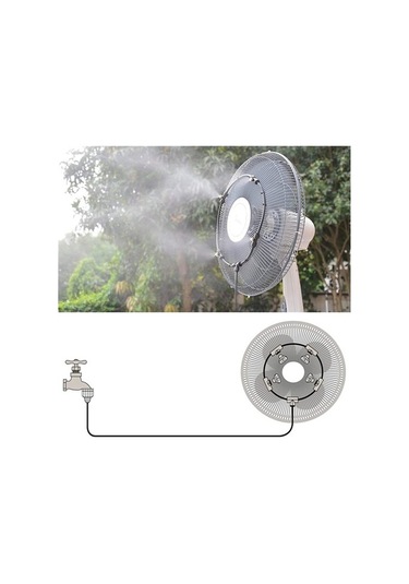 Açık Hava Sisleme Fanı Kiti Fan Sprey Halkası Sprey Borusu Sisleme Fanı Soğutucu Su Soğutmalı Patio Abd Standart Arayüzü 7256 Renkli