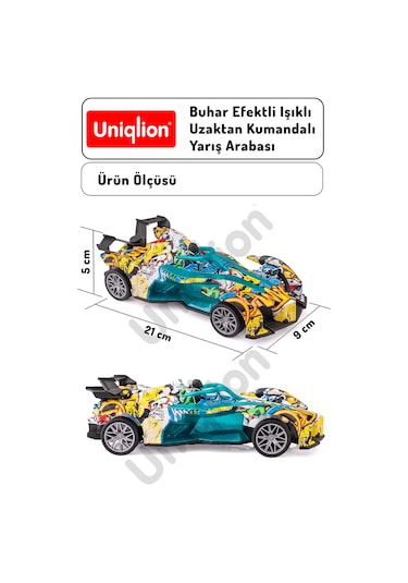Buhar Efektli Işıklı Uzaktan Kumandalı Yarış Arabası