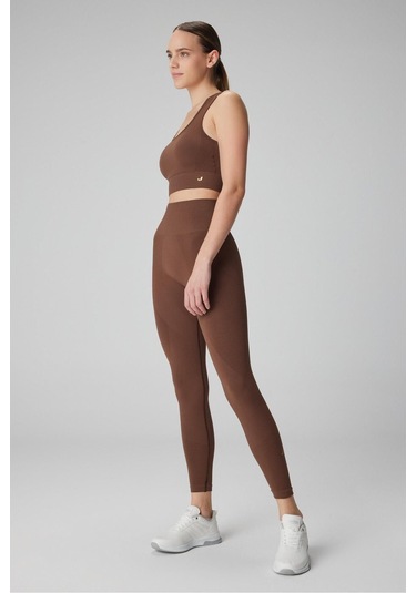 Jerf Gela Yüksek Bel, Esnek ve Toparlayıcı Spor Tayt Toprak 001