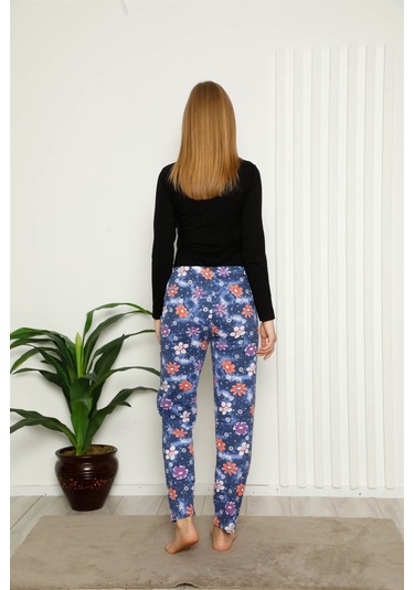 Akbeniz Kadın Pamuklu Alt Pijama 27391 - M Lacivert