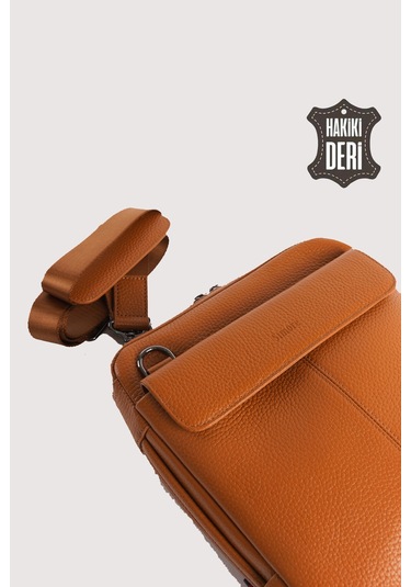 Hakiki Deri Erkek El Çantası Taba Smr9280 Taba