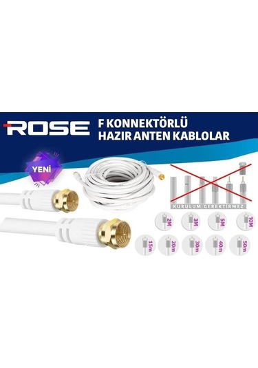 10metre Gold F Konnektörlü Anten Kablosu