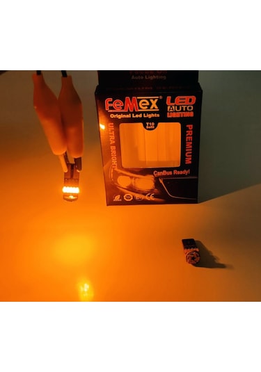 Femex Premium 15Smd Mini T10 Led Ampul Parlak Turuncu