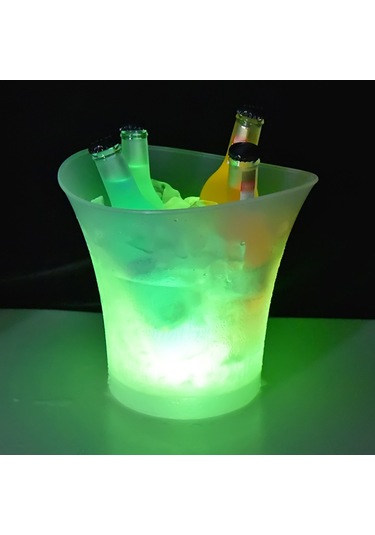 Neevoyu 5l Hacimli Led Renk Değiştiren Işıklı Buzluk - Ergonomik Kavisli Tasarım, Ip65 Su Geçirmez, Taşınabilir, Temizliği Kolay Beyaz