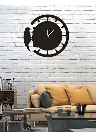Benzersiz Tasarım Ahşap Duvar Saati Siyah