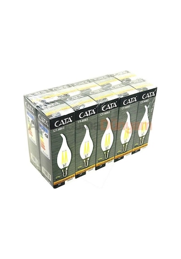 10 Adet Cata 4w Led Filament Kıvrık Buji Ampul Ct-4062 Gün- Işık