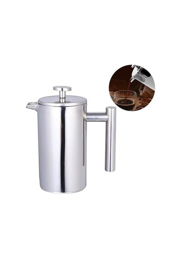 800ml Kahve Tencere Çift Katmanlı Paslanmaz Çelik Kahve Ve Çay Ahşap