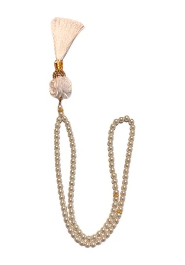 Uretti - Gül 4612 - El Yapımı Püsküllü İnci Tesbih 99'lu - Beyaz