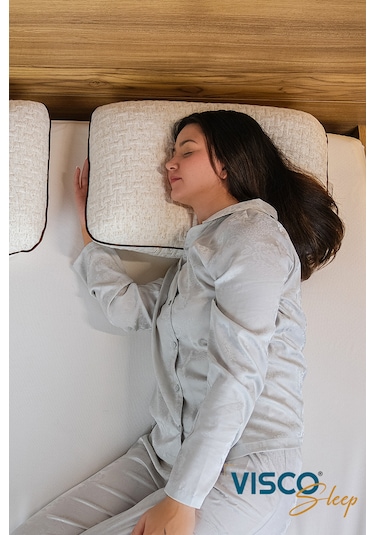 Visco Yastık Risus Ergonomik Yastık Doğal Keten Kılıf 60x40x15cm