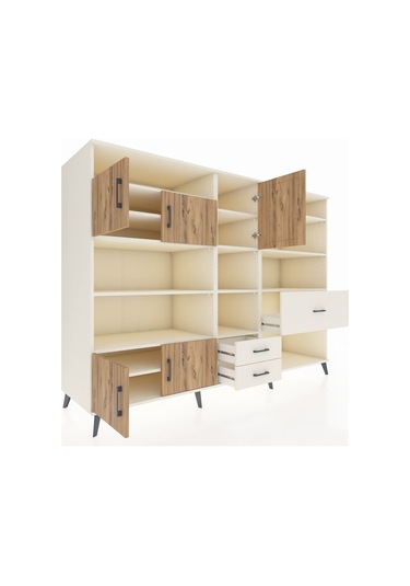 Kronos Dolap 13 Raflı 3 Çekmeceli 5 Kapaklı 220x59x163 Aytaşı-çam Aytaşı-çam/aytaşı