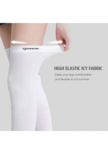 Geeksen Kadın Bacak Kolluğu - Spandex Polyester Golf Ve Güneş Korumalı Beyaz