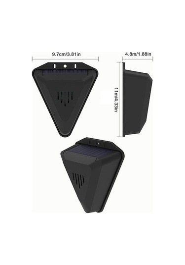 Vkemall Güneş Enerjili N911q Kuş Ve Hayvan Kovucu - Gündüz Zamanlı Ses Ve Işık Sistemi - Bahçe, Havuz, Tarlalar İçin Siyah