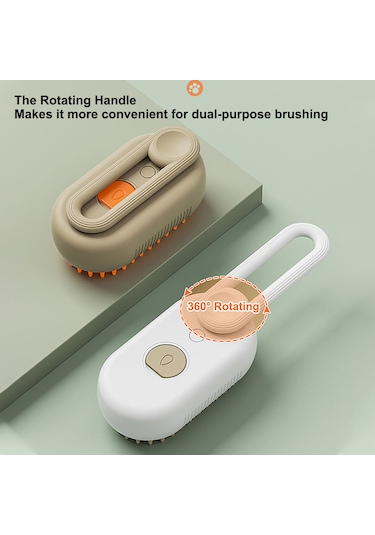 Vkemall Kedi Köpekler İçin 3'ü Bir Arada Usb Uçlu Spreyli Masaj Tarak, Hassas Deri Dostu, Tüy Toplama Ve Temizleme Fonksiyonu, Süt Kahve Rengi