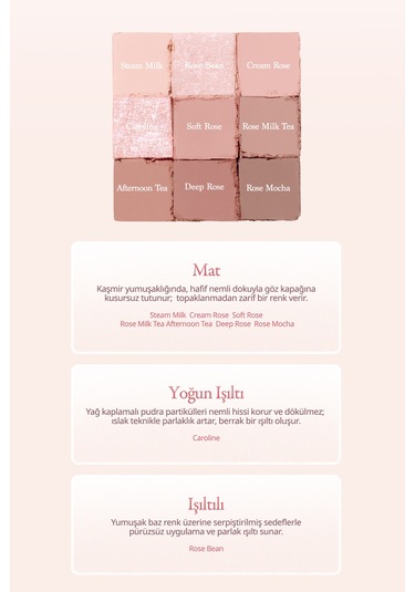 Dasique Mat Ve Işıltılı Renk Seçenekleri Sunan Far Paleti Shadow Palette 27 Rose Milk Tea 27 Rose Milk Tea