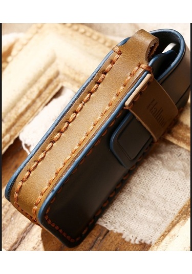 Wondernest Hallmo Mitsubishi Outlander Uyumlu İnek Derisi Anahtar Kılıfı Kahverengi