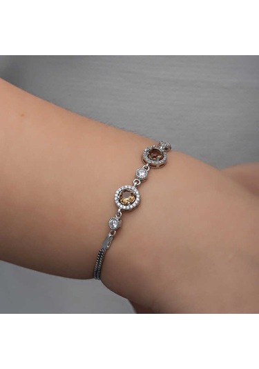 Blackcraft Gümüş Yuvarlak Zultanit Taşlı Kadın Bileklik Bc-f0b922