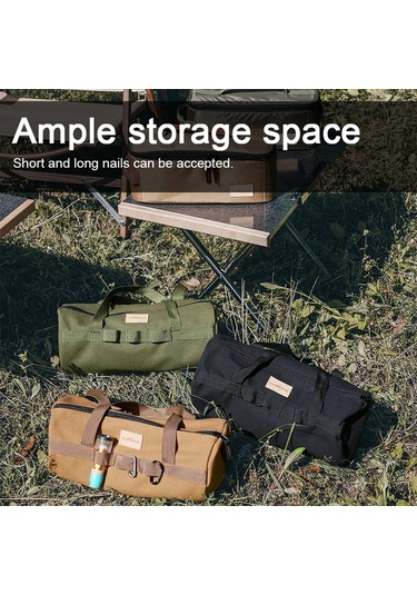 Skycity Kamp Çadır Çivi Depolama Çantası - Dış Mekan Aletleri, Rüzgar Teli, Çekiç Saklama Torbası - Kalın Kumaş - Siyah Siyah
