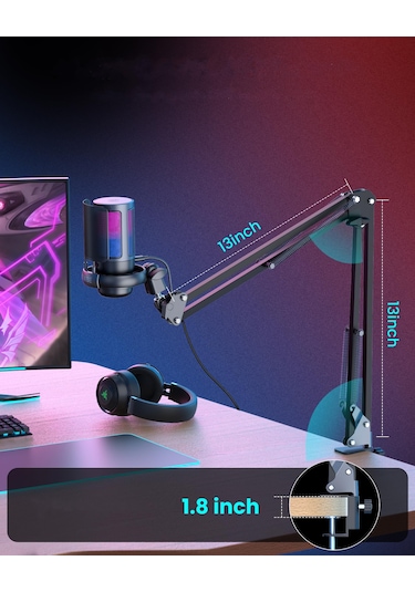 Rgb Ve Usb Podcast Gamer Youtuber Mikrofon Seti Online Ders