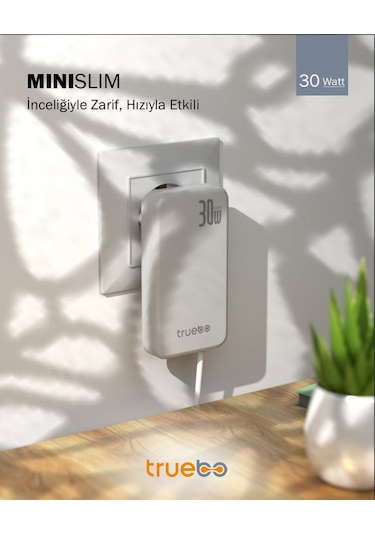 Truebo MiniSlim 30w Hızlı Şarj Adaptörü