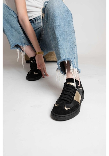 Bestello Bağcıklı Kauçuk Taban Sneaker 101-gumk-01 Kadın Ayakkabı Siyah