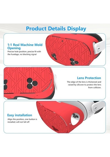 Tongxida Meta Quest 3s Vr Silikon Kılıf Çizgili Isı Dağıtımı Koruyucu Kapak Mavi