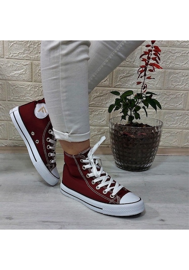 Fiyra 555 Bordo Uzun Unisex Sneaker Keten Spor Ayakkabı 001