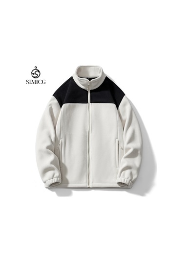 Açık Hava Polar Rüzgar Geçirmez Ve Sıcak Erkek Ceketi Beyaz