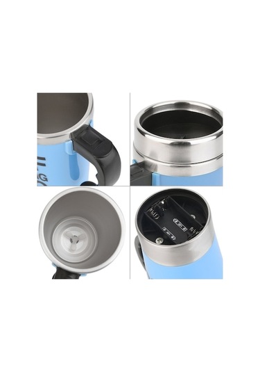 Pazly Cbtx Fx-589 400ml 304 Paslanmaz Çelik Otomatik Karıştırmalı Kahve Fincanı Yeşil, Fincan Kapaklı Yeşil