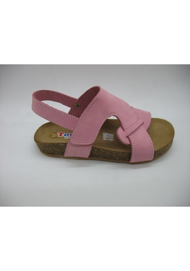 Toddler 256 Anatomik Deri Mantar Taban Çapraz Sandalet 21-25 Pembe