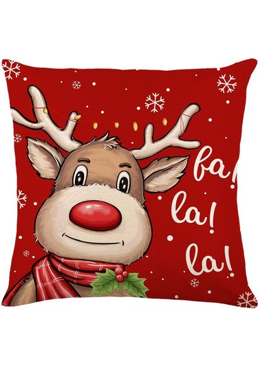 Cartoon Hand-painted Style Christmas Decorative Pillow No.81 Ekru