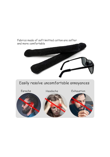 Geeroyoo Gözlük Kullananlar İçin Esnek Pamuklu Kulak Koruma Yastıkları - 4 Adet Set